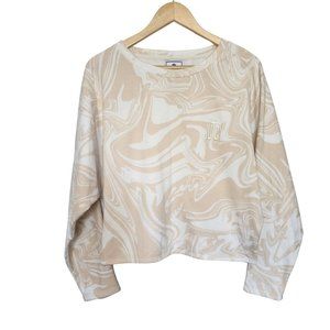 Juicy Couture Cozy Fleece Women's Boat Neck Long Sleeve Swirl Top Large